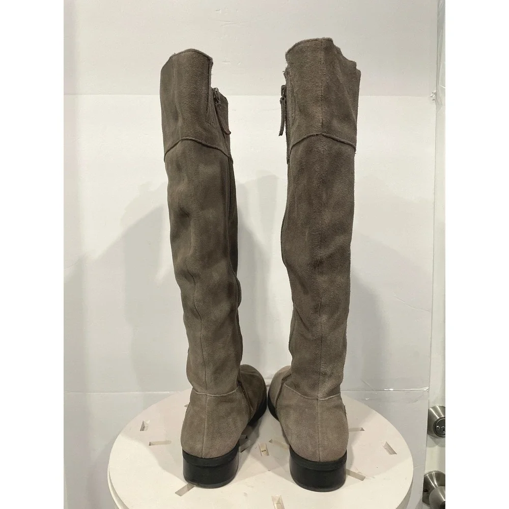 Torrid Womens 9W Tan Genuine Suede Over Knee High‎ Boots Side Zip Block Heel